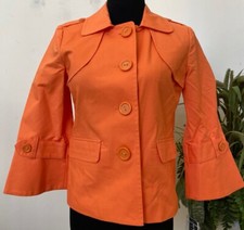 Nwt Rafaella Women's Orange Cotton Blend Novelty Toppers Jacket Sz S, Retail $86