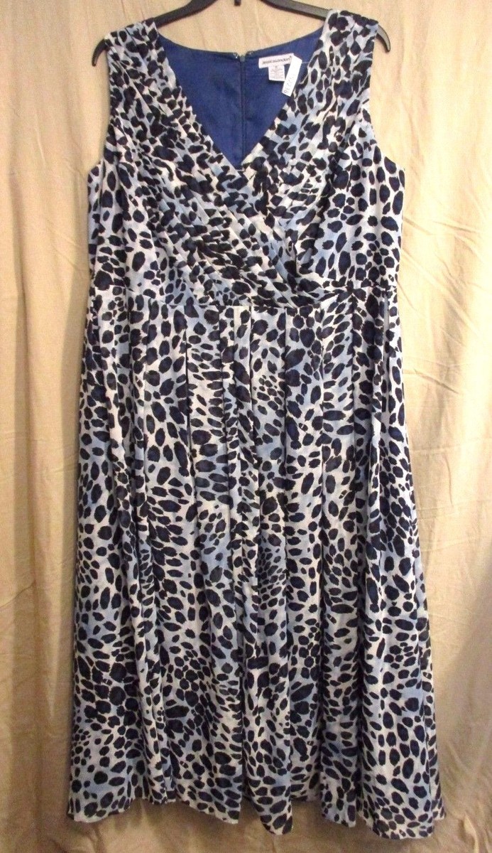 JESSICA LONDON sz 18 BLUE Animal Leopard print Sleeveless Long Gown DRESS  #2238