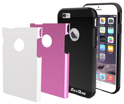 Skyrox Iphone 6 case AntiSlip Dual Layer Pink, Black & White Cover FREE SHIPPING