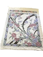 Kyoto Nishikawa Rose Plush  Sculptured Floral Towel Blanket 77”X 62”