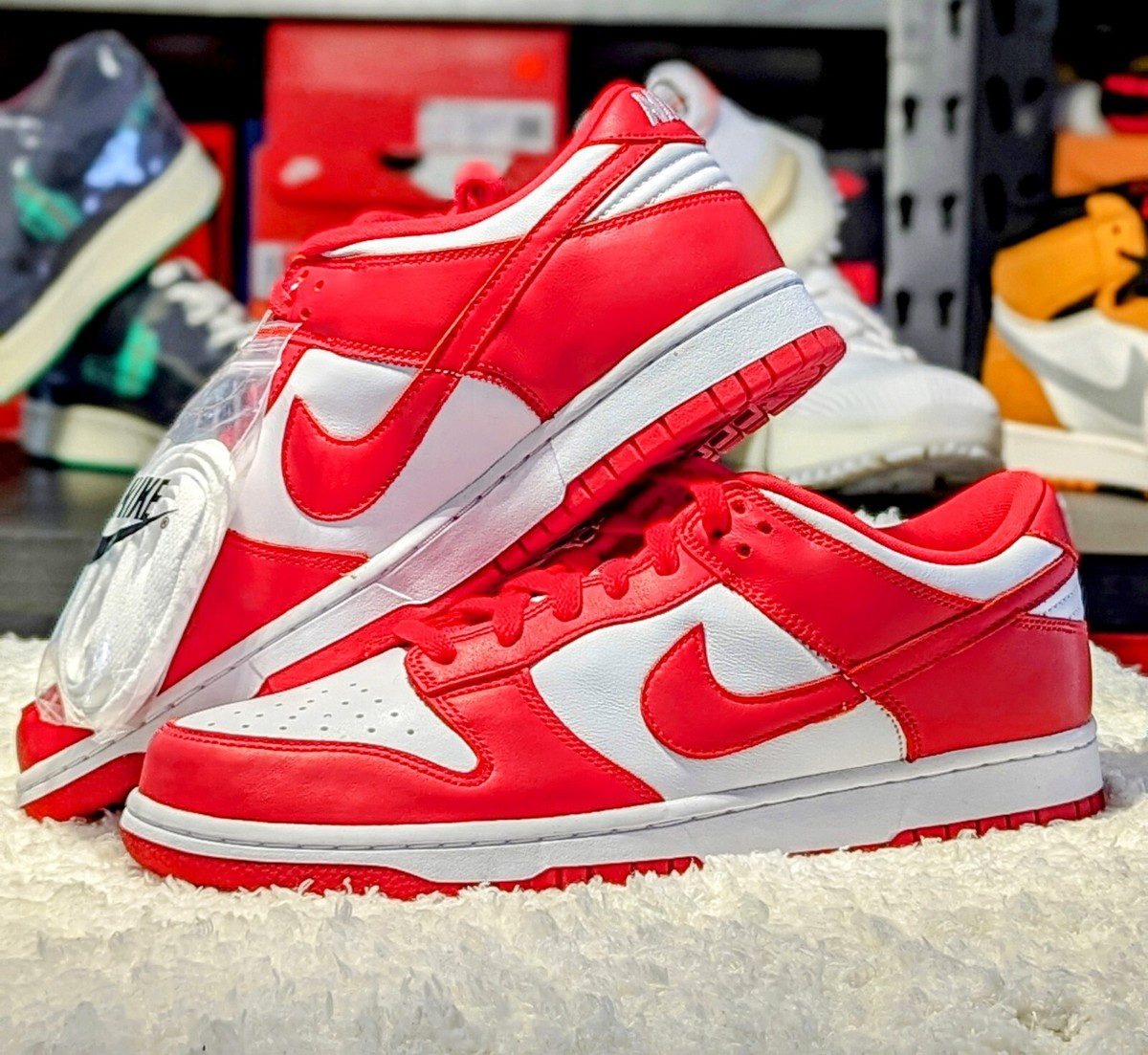 シューズ(男性用) Nike Dunk Low \"White and University Red\" Nike Dunk Low SP White and University Red CU1727-100 Men's