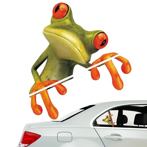 Funny Cute Peep Green Frog Car Sticker Truck SUV Window Decal Graphics Auto 3D - Picture 13 of 20