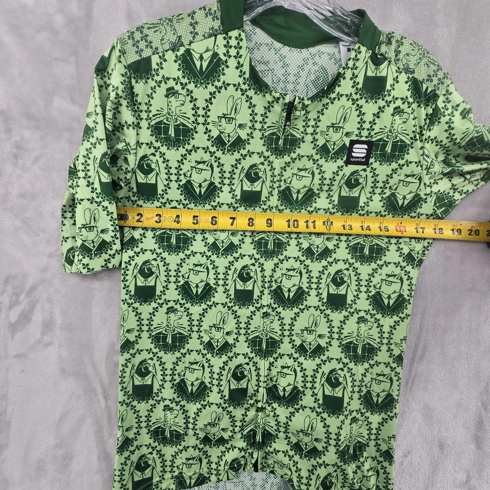 Camiseta deportiva de ciclismo de manga corta verde tortuga y liebre talla L completa nueva con etiquetas Foto 4 de 4