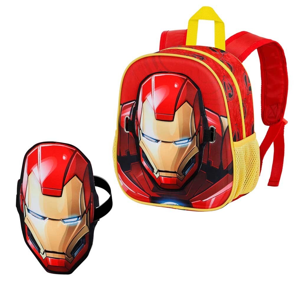 ZAINO ASILO CON MASCHERA IRON MAN ZAINO ROSSO ARMATURA IRON MAN