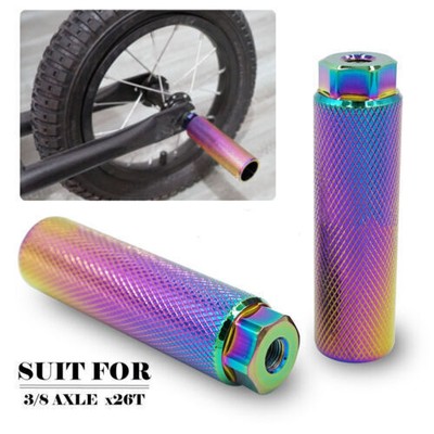 Paar BMX Fahrrad Pegs Stunt Fussraster Pedal f. 3/8'' Achsverlängerung Ø28x110mm