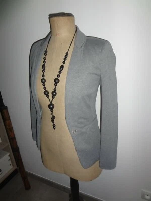 PULL & BEAR S 36 38 VESTE CHIC GILET BOLERO TUNIQUE HAUT MANTEAU TRENCH IMPER OR - Photo 1/4