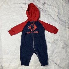 Converse One Piece Outfit Boys 3 Month Blue Red Star Zip Up 81