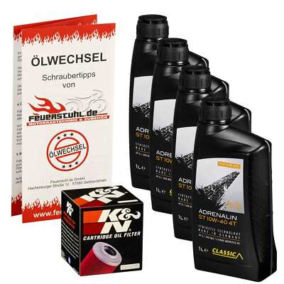 Ölwechselset Adrenaline/K&N Triumph Tiger 900 1999-2001 10W40 Motoröl + Ölfilter