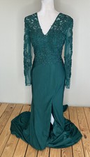 let’s NWT women’s lace top ball gown size S Green Hgu