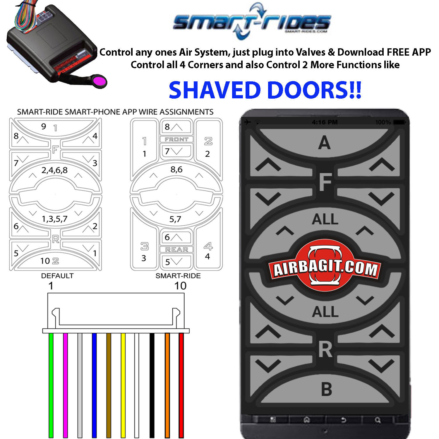 V Remote Control AIR BAG SUSPENSION Smart Phone 14 Function eBay