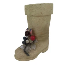 Kentucky Tavern REPRODUCTION Santa boot Red White Blue USA Flag Glitter Plaster