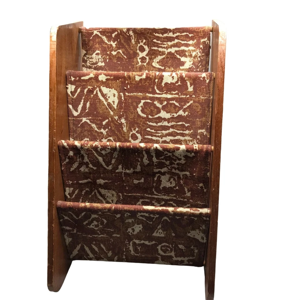 复古折叠帆布杂志或书架,中世纪手工吊索 — 第 2/4 张图片