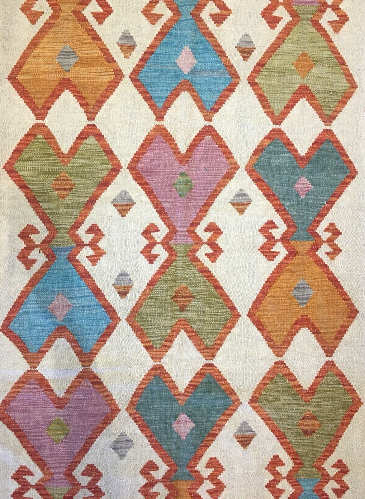 Crisp Colorful - New Kilim Rug - Flatweave Tribal Carpet - 7.1 x 9.10 ft.