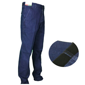 Jeans uomo classico termico Taglia 46 pantalone foderato con cotone caldo DENIM