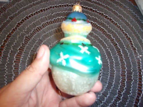 Christopher Radko Blown Glass Jolly Wrap Junior Snowman Ornament - Picture 3 of 3