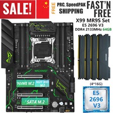 X99 Motherboard LGA 2011-v3 Intel Xeon E5 2696 V3 CPU 64GB DDR4 2133MHz ECC RAM