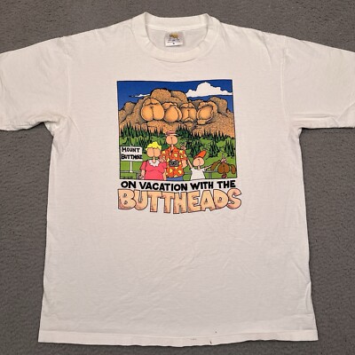 Vintage ''On Vacation with the Buttheads'' Mount Buttmore T-Shirt Mens XL USA READ