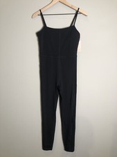 NWT Quince Black Ultra-Form Jumpsuit Adjustable Spaghetti Strap Size M NEW