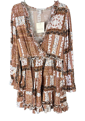 long sleeve mini dress in stone Women's Stone Long Sleeve Backless Mini Dress