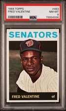 1964 Topps #483 Fred Valentine RC PSA 8 NM-MT