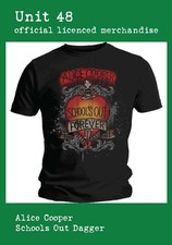 Image of Alice Cooper T-Shirt - Schools Out Dagger - Black T-Shirt - NEW - Size X-Large