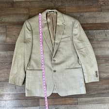 Ralph Ralph Lauren Silk Wool Blazer Mens 42R Beige Tan Sport Coat Dillards 25B1