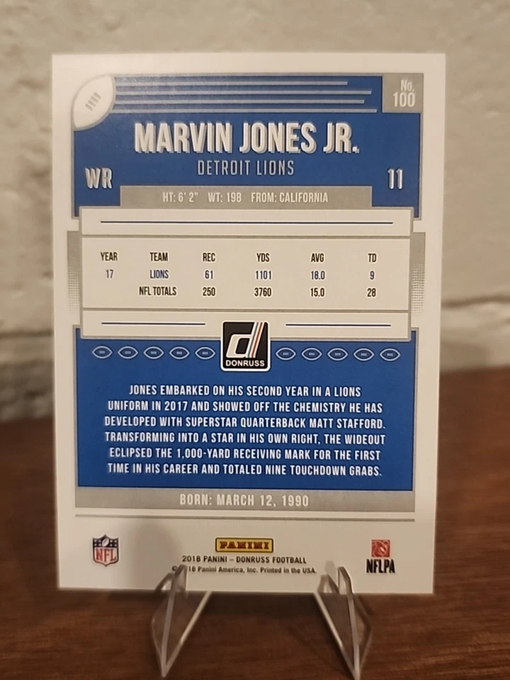 2018-19 Panini Donruss Marvin Jones Jr Black Press Proof SSP/10 - Image 3 of 3