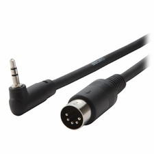 Boss BMIDI-5-35 3,5mm TRS Spina Mini-Jack ad Angolo Destro a Connettore DIN a 5 Pin...