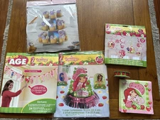 Strawberry Shortcake Birthday Party Set Banner Napkins Ribbon Cupcake Holder 