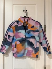 Colorful Adidas Cozy Quarter Zip pop Over Fleece Sweatshirt Youth Size Small