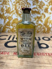 Antique Sperm Sewing Machine Oil Paper Label Sealed Bottle Bar Harbor Maine