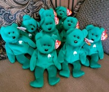 LOT OF NINE Ty Beanie Baby Erin The Bear 1997 Retired Plush Toy MWMT 