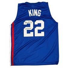 Bernard King Signed New Jersey Nets Custom Jersey w/ HOF 2013 JSA Witness COA