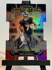 2023 Panini Select - Concourse Bijan Robinson #4 Black & Red Prizm Die-Cut (RC)