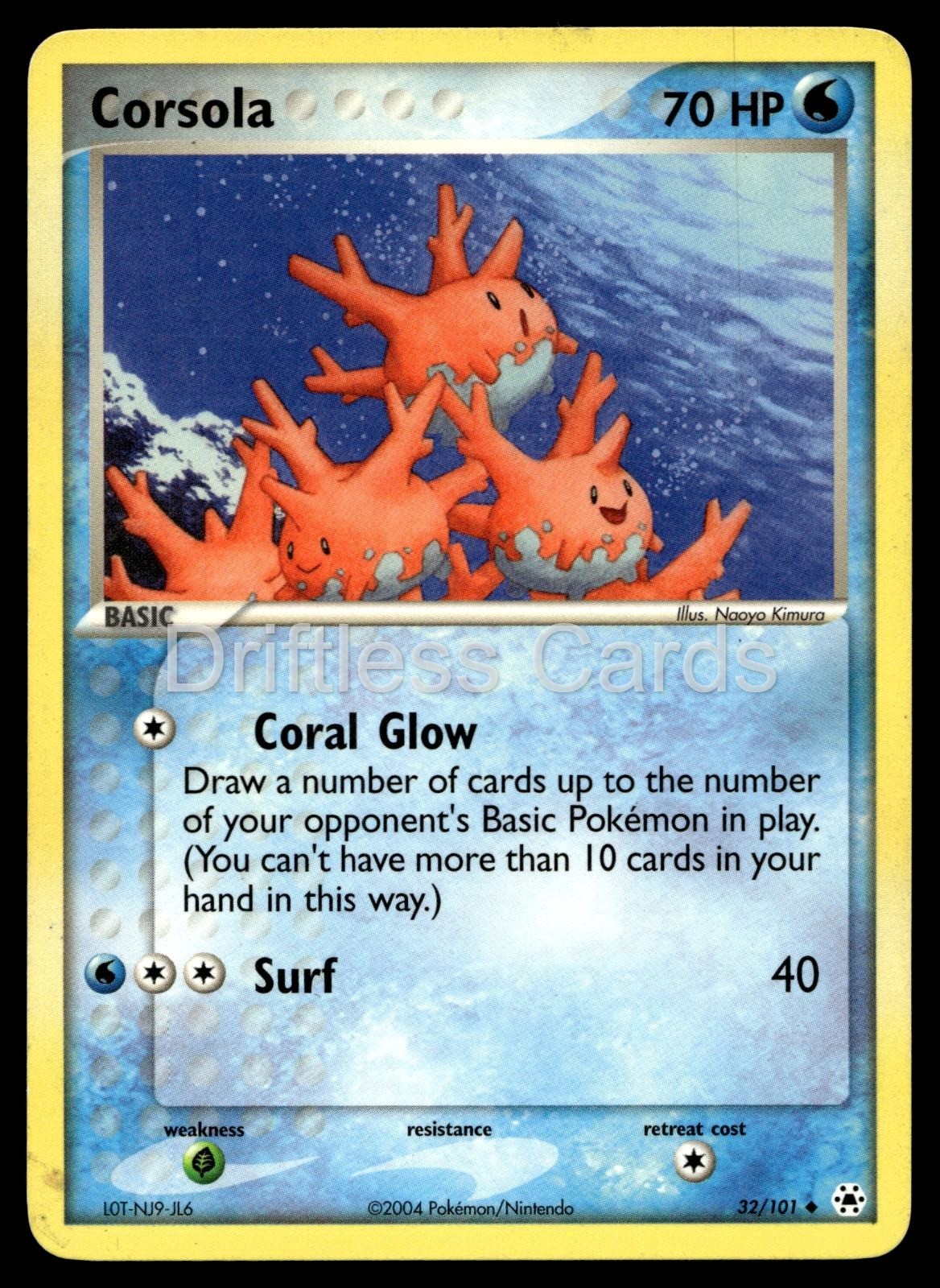 Corsola 32/101 Uncommon Hidden Legends Pokemon LP