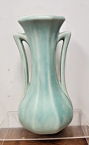 NELSON MCCOY AQUA ART DECO VASE - BEAUTIFUL