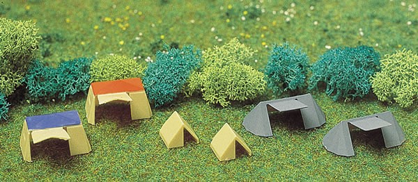 Busch 8120 N Scale Camping Set With 6 Assorted Tents