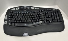 Logitech K350 Wave Ergonomic Keyboard Wireless Black Wrist Rest No Dongle