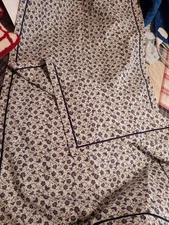 Set/2 Urban Habitat King Size Pillowcases/Shams-1" Flanges Edges-Navy/Wht Floral