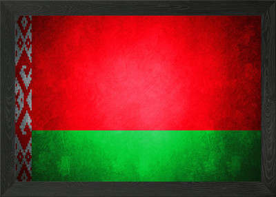 Gerahmtes Wandbild Weißrussland Flagge Poster Leinwanddruck Bild