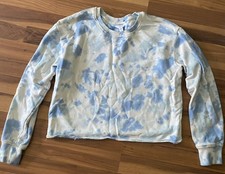 Time  Tru Tie Dye Cropped Sweatshirt Sz Medium 8-10 Cotton Blue White Clouds
