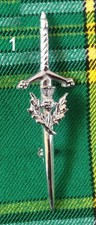 Scottish Kilt Pins Various Design Chrome Finish 4" Highland Pin& Brooch Celtic