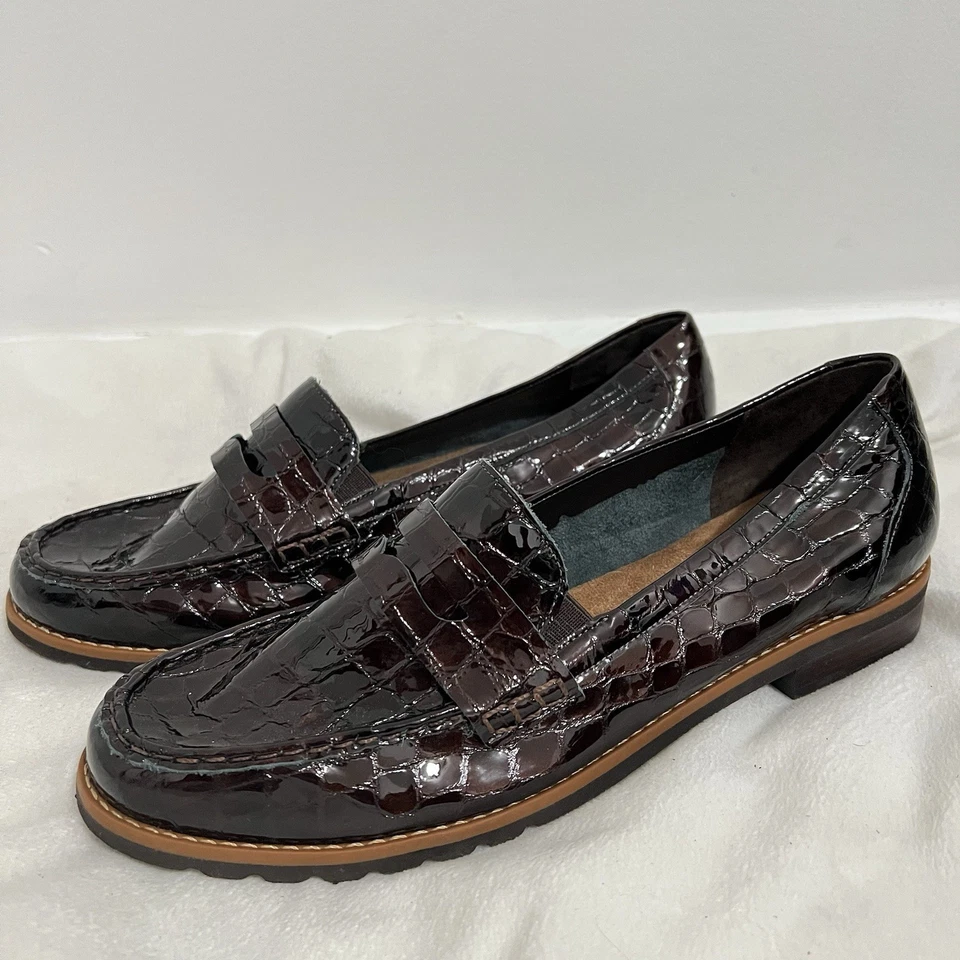 Прогулочные колыбели Winnie 2 лакированная кожа мокасины размер 12 WW коричневая крокодиловая обувь - Изображение 2 из 4