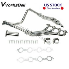 For 07-14 Chevy Gmc 4.8l 5.3l 6.0l Long Tube Stainless Steel Headers W Y Pipe