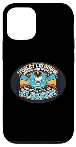 Toilet Humor Funny "Enforcement Officer Toilet Lid Down" Case iPhone 12/12 Pro - Picture 2 of 4