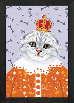Königliche Katze gerahmtes Wandbild Poster Leinwanddruck Bild