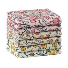 Handkerchiefs Women Soft Cotton Floral Decorative Flower Hankies, Set 6 PCS