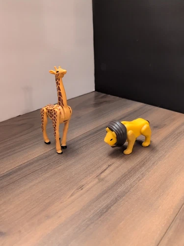 Little People Circus Animal Figure Lot Giraffe & Lion Vintage Fisher Price 1973