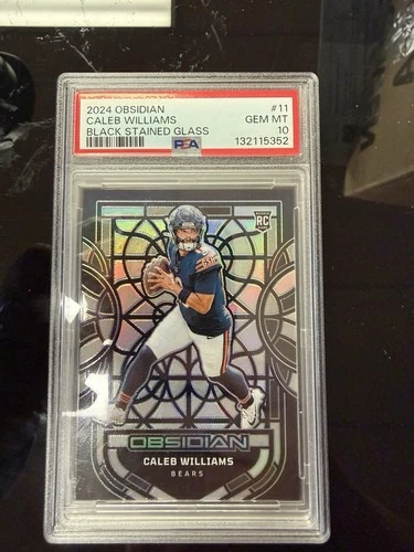2024 Caleb Williams Obsidian Black Stained Glass Rookie RC Case Hit #11 PSA 10