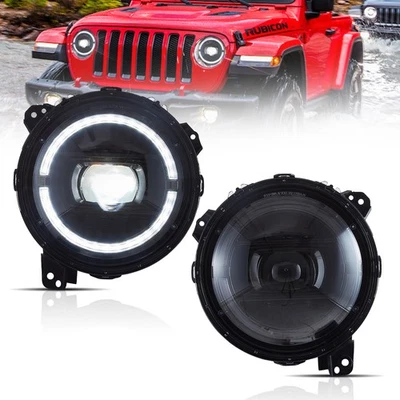 VLAND LED Paar Scheinwerfer für 2018-2025 Jeep Wrangler JL JLU JT w/Gelb Blinker - Bild 1 von 4